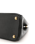 Saffiano Small Galleria Double Zip Tote Black