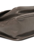 Crinkled Calfskin Matelasse Monogram Medium Niki Chain Satchel Greyish Brown