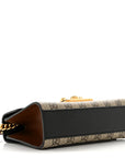 GG Supreme Monogram Calfskin Small Padlock Shoulder Bag Beige Black Cuir