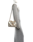 Metallic Calfskin Crochet Medium CHNL 19 Flap Gold