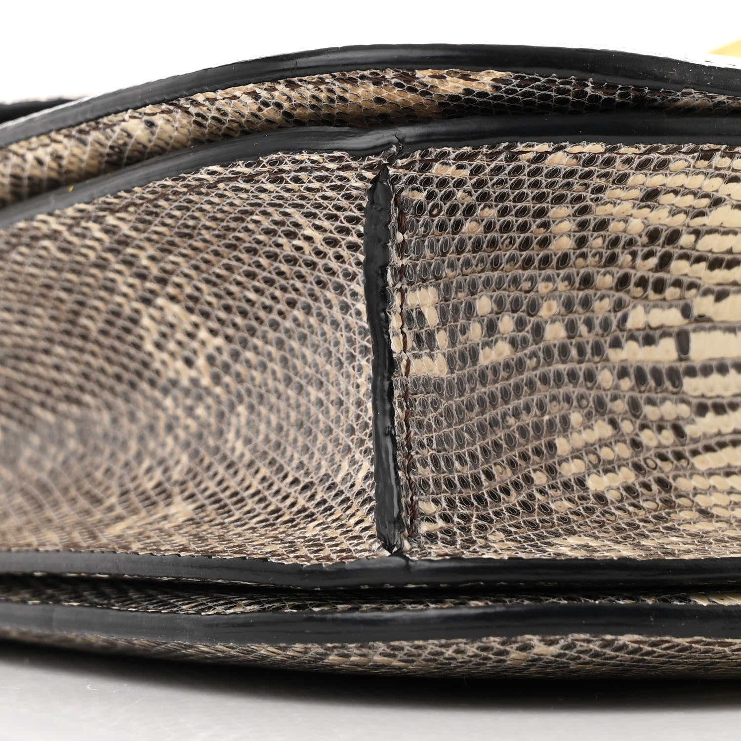 Lizard Medium Classic Box Flap Bag Natural