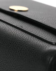 Grainy Calfskin Note Crossbody Bag Black