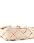 Lambskin Mixed Fibers Quilted Medium CHNL 19 Flap Beige