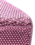 Strass Suede Hourglass Top Handle Bag XS Pink