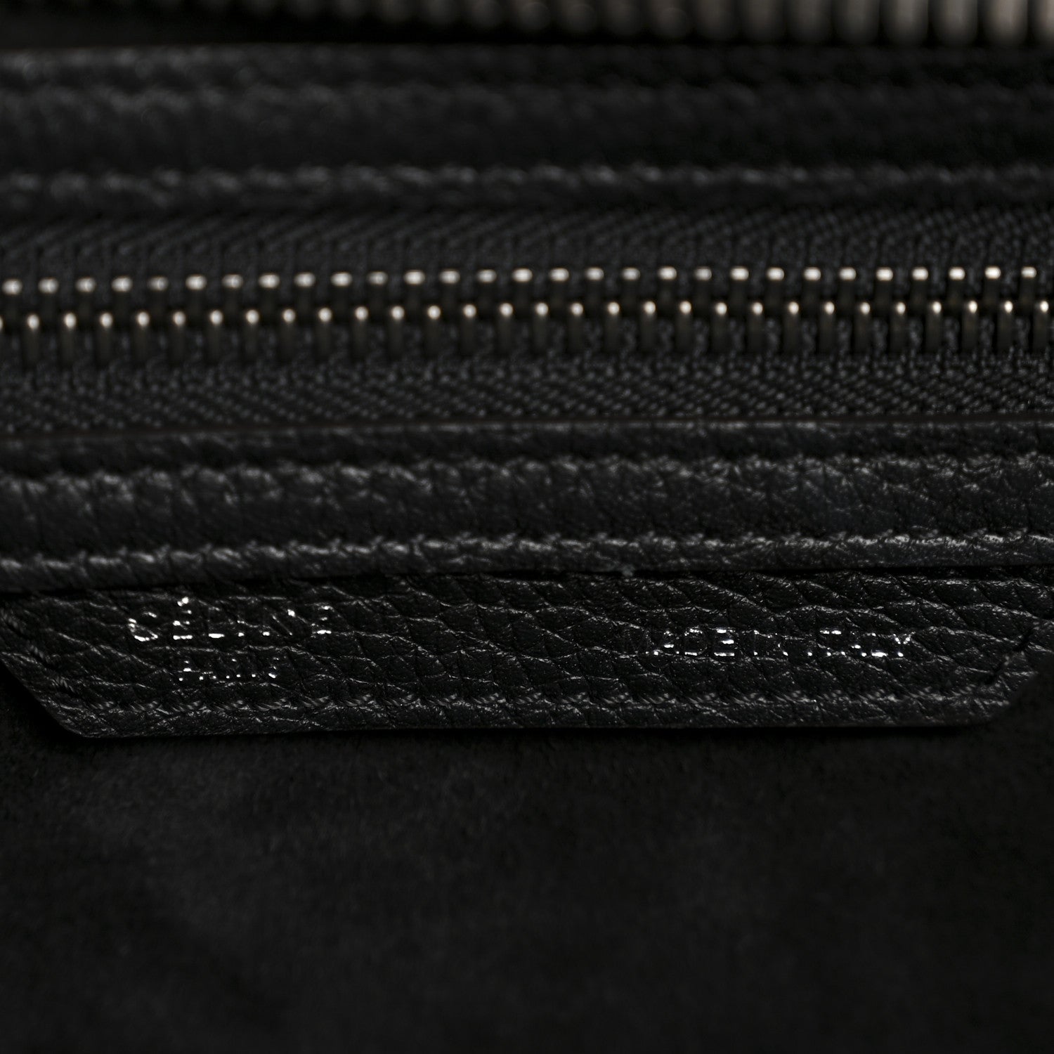 Drummed Calfskin Micro Luggage Black