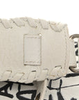Agneau Arena Graffiti Le Cagole Shoulder Bag XS White Black
