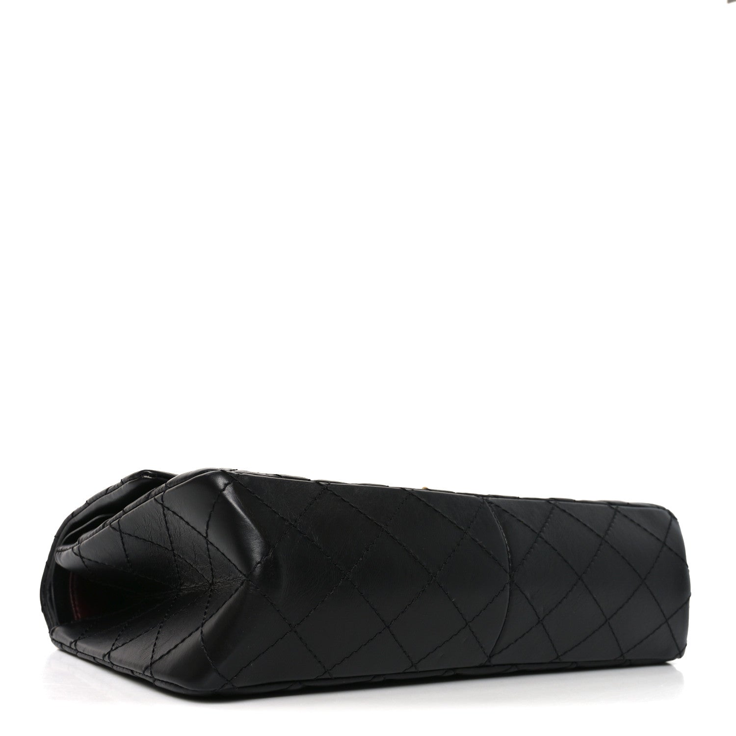 Aged Calfskin Quilted 2.55 Reissue 226 Flap Black