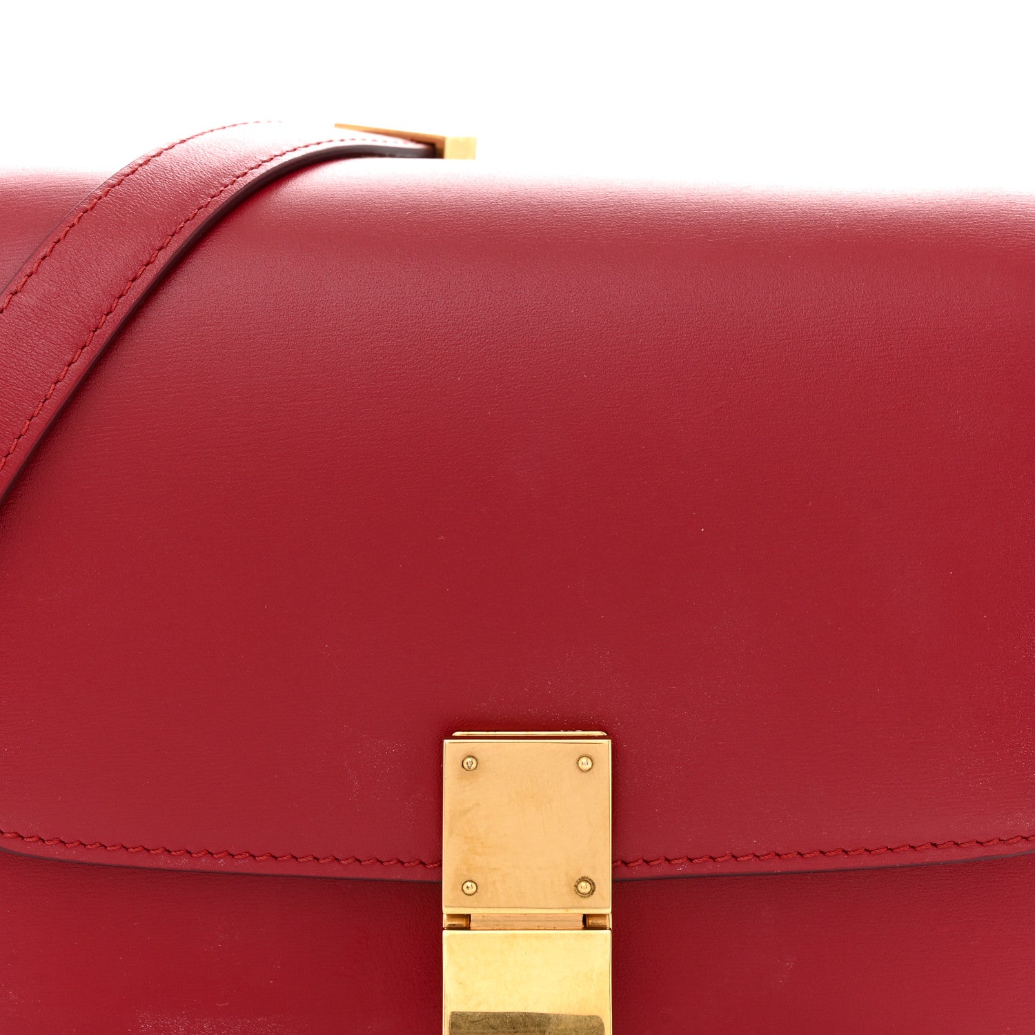 Box Calfskin Small Classic Box Flap Bag Red