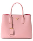 Saffiano Cuir Medium Double Bag Cammeo Rosa