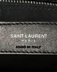 Calfskin Y Quilted Monogram Medium Loulou Chain Satchel Black