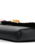 Calfskin Medusa Whipstitch Envelope Clutch Black White