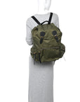Nylon Large Rucksack Backpack  Canvas Green