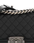 Caviar Quilted Small Boy Flap Black