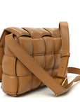 Nappa Maxi Intreccio Padded Cassette Crossbody Bag Caramel