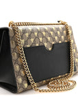 GG Supreme Monogram Bees Medium Padlock Shoulder Bag Beige Oro Black