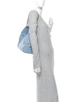 Washed Denim Quilted Small CHNL 25 Handbag Blue
