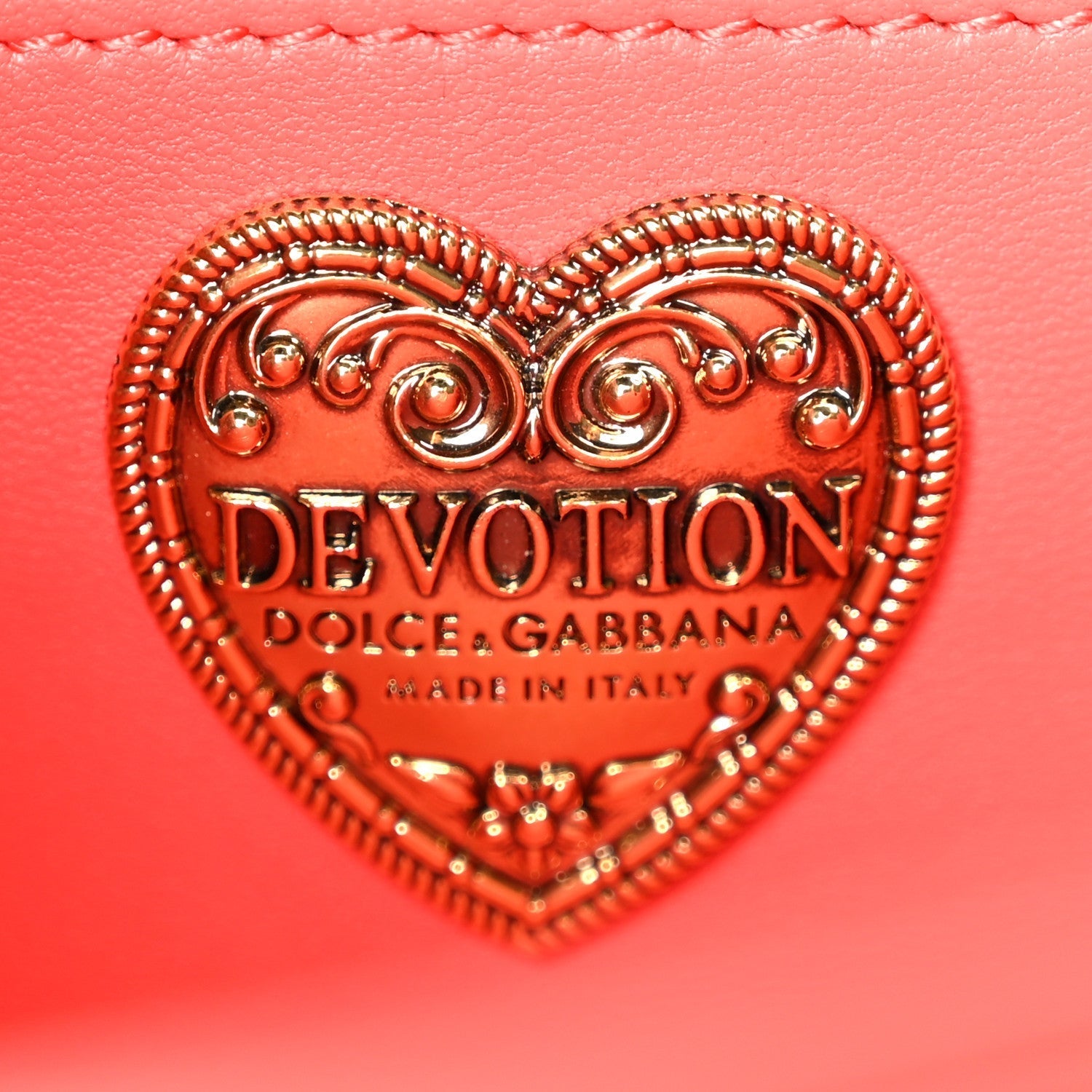 Lambskin Medium Devotion Crossbody Bag Corallo