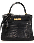 Matte Alligator Kelly Retourne 28 Black