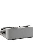 Caviar Quilted Jumbo Double Flap Grey