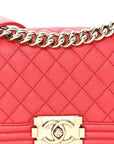 Caviar Quilted Small Boy Flap Red