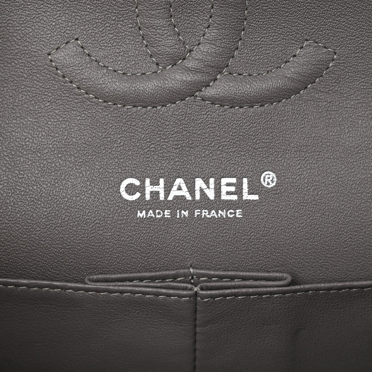 Caviar Quilted Medium Double Flap Grey