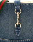 Denim Small Jackie Shoulder Bag Blue Denim