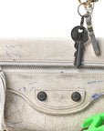 Agneau Arena Charms Small Le Cagole Sling Bag Optic White