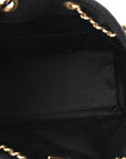 Washed Denim Quilted Mini CHNL 25 Handbag Black