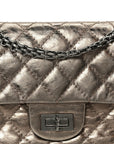 Aged Calfskin Quilted 2.55 Reissue Mini Flap Dark Silver