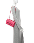 Caviar Quilted Medium Double Flap Pink
