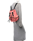 Nylon Medium Rucksack Backpack Bright Coral Pink