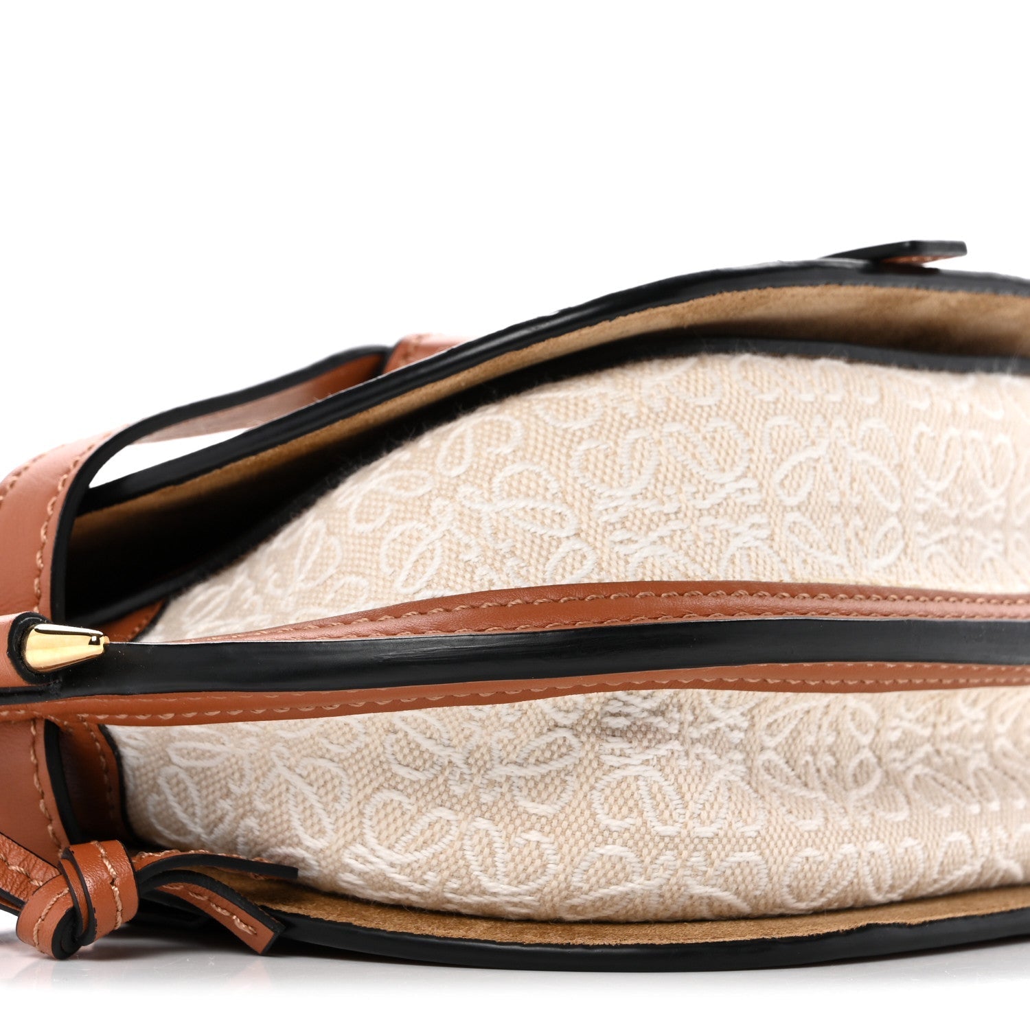 Calfskin Canvas Anagram Mini Gate Dual Bag Ecru Tan