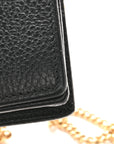 Dollar Calfskin Mini GG Marmont Chain Wallet Black