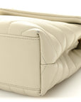 Calfskin Y Quilted Monogram Small Loulou Chain Satchel Blanc Vintage