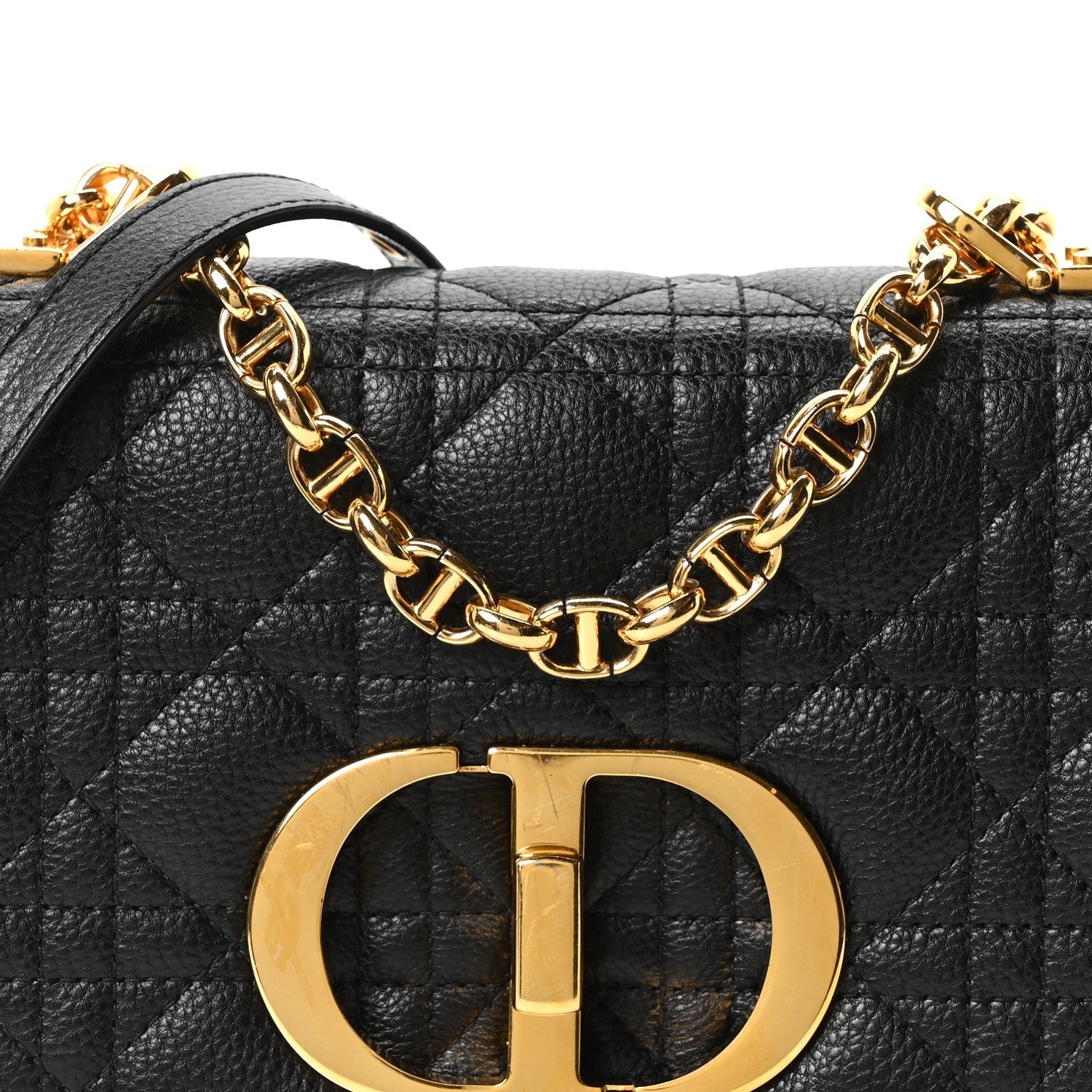 Calfskin Cannage Small Caro Bag Black