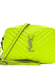Patent Calfskin Matelasse Monogram Lou Camera Bag Neon Yellow