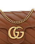 Azalea Calfskin Matelasse Diagonal Super Mini GG Marmont Shoulder Bag Cuir