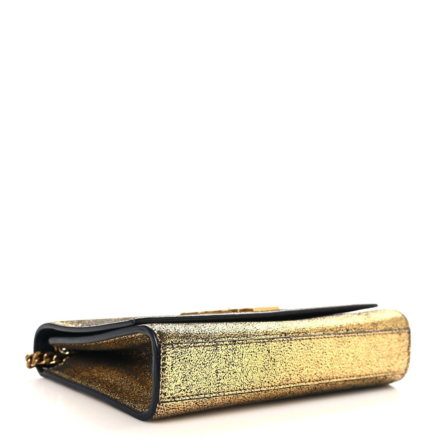 Metallic Calfskin Small Classic Monogram Kate Tassel Satchel Gold