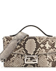 Snakeskin Baguette Soft Trunk White Camelia