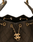 Canvas Quilted Small CHNL 25 Handbag Khaki