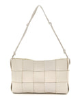 Calfskin Maxi Intrecciato Cassette Pouch On Strap Chalk