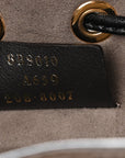 Vitello Liberty F is FNDI Bi-Color FF 1974 Embossed Mini Mon Tresor Bucket Bag Maya Black