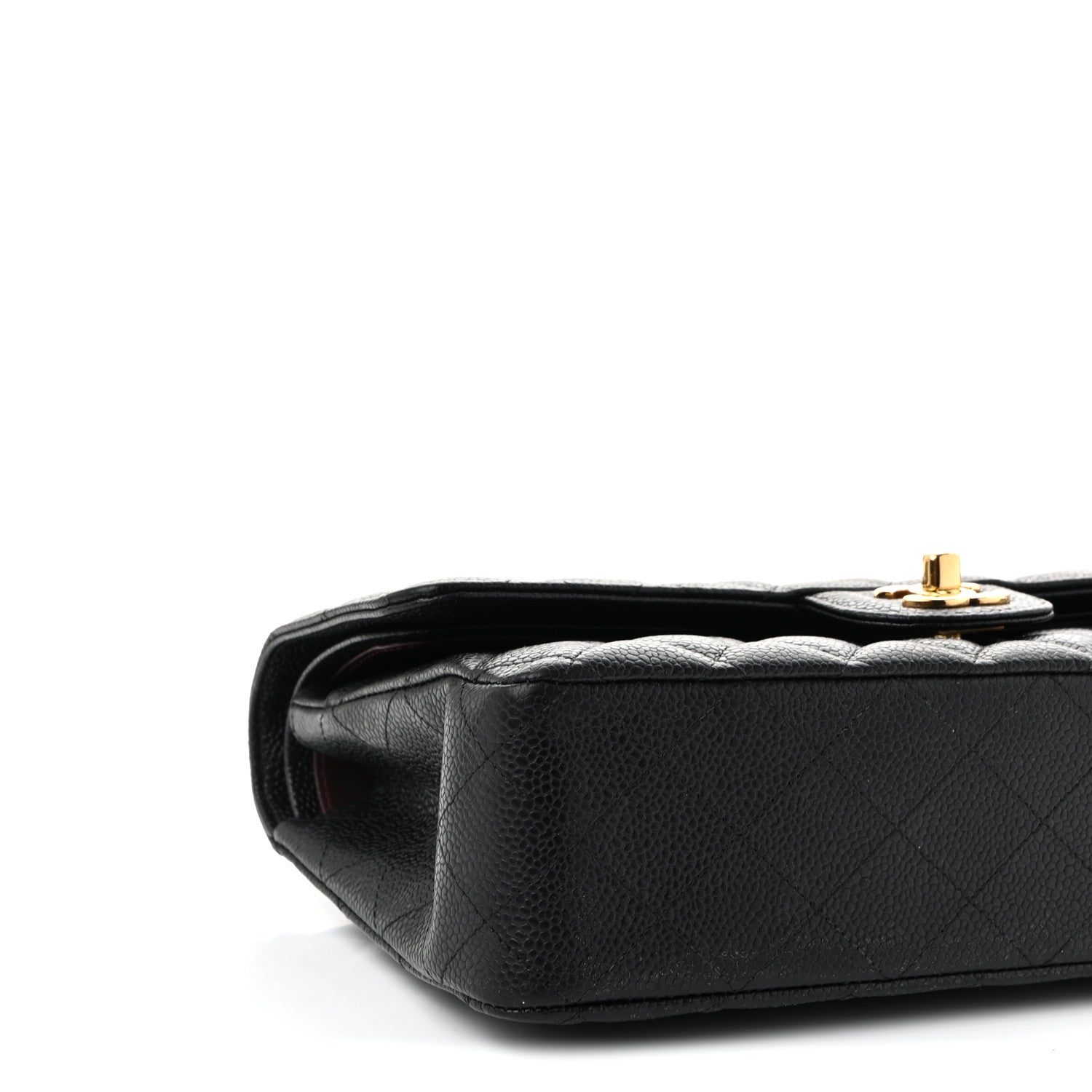 Caviar Quilted Medium Double Flap Black