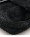 Calf Hair Baguette Black