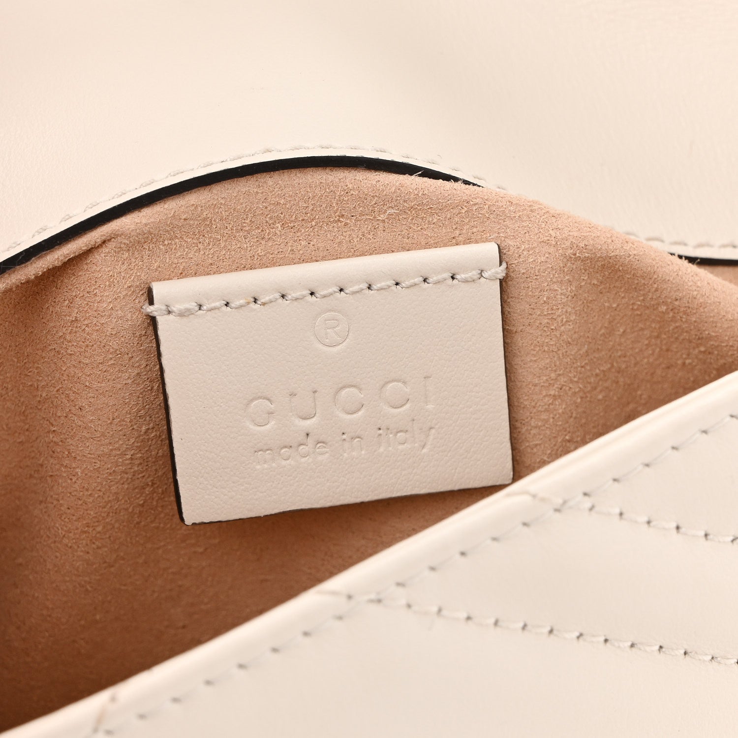 Calfskin Matelasse Super Mini GG Marmont Shoulder Bag White