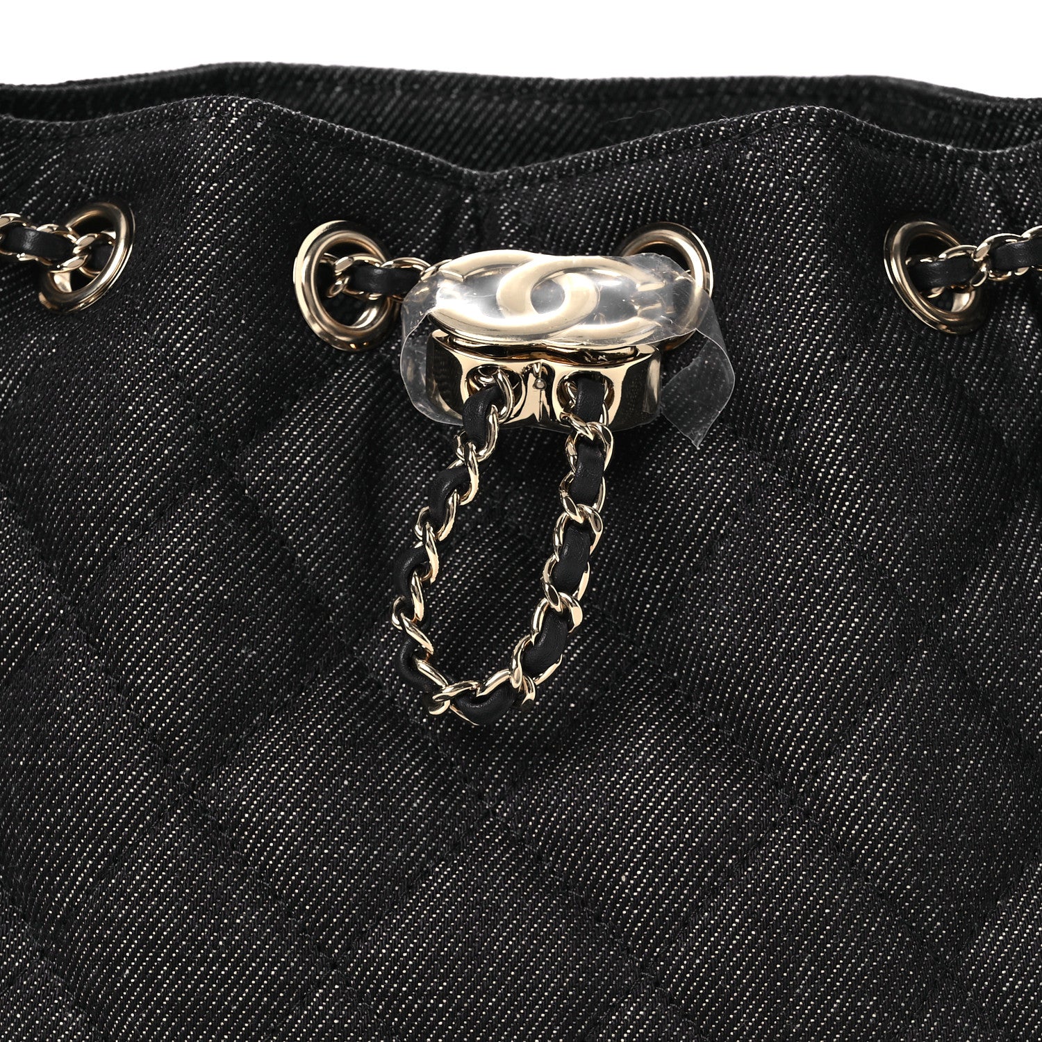 Denim Quilted Mini CHNL 25 Handbag Dark Blue
