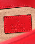 Calfskin Matelasse Super Mini GG Marmont Shoulder Bag Hibiscus Red