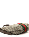 GG Supreme Monogram Web Small Ophidia Half Moon Hobo Brown