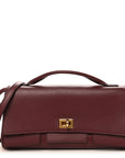 Smooth Calfskin Small Bel Air Clutch On Strap Dark Burgundy