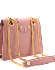 DOLCE GABBANA Smooth Calfskin Small DG Amore Envelope Bag Pink